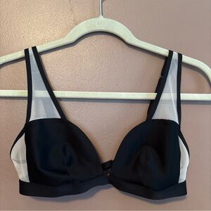 Victoria's Secret Very Sexy Unlined Mesh Plunge Bralette Women's Sz M Black Nude